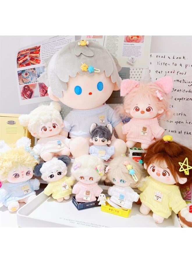 Generic - SpoT CoTTon Doll CloThes 10cm15cm20cm40cm Ichiban Blue Pink And WhiTe CuT OuT Toning TranslucenT T-shirT-Specifications:40cm-Color:One Shoulder Overalls Denim - Image 1