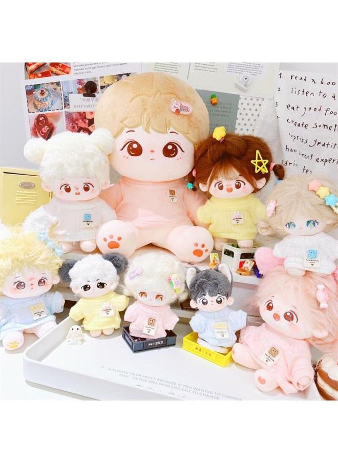 Generic - SpoT CoTTon Doll CloThes 10cm15cm20cm40cm Ichiban Blue Pink And WhiTe CuT OuT Toning TranslucenT T-shirT-Specifications:40cm-Color:One Shoulder Overalls Denim - Image 1