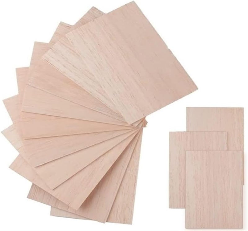 10pcs Balsa Wood Sheets Ply, 100/200/300mm Long Solid Wood Boards, 1-8mm Thin Boards for Accessories Unfinished Wood(300x100x4mm) - Image 1