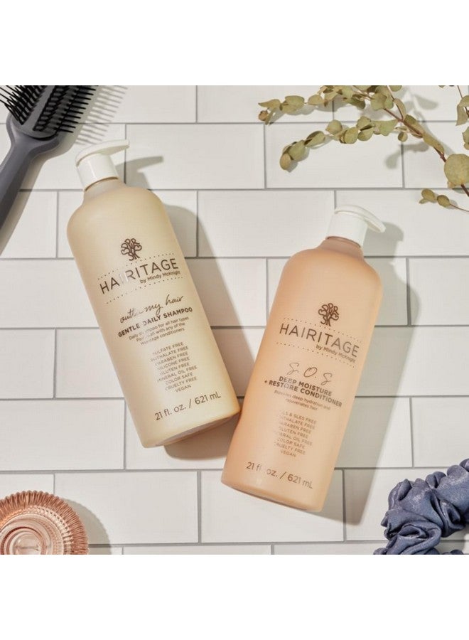 هيريتيج شامبو هيريتاج المرطب اليومي اللطيف للشعر الجاف بزيت الجوجوبا والصبار - لطيف للغاية وغني بالرطوبة - يحسن الشعر الجاف والهش، 21 أونصة سائلة. - Image 3