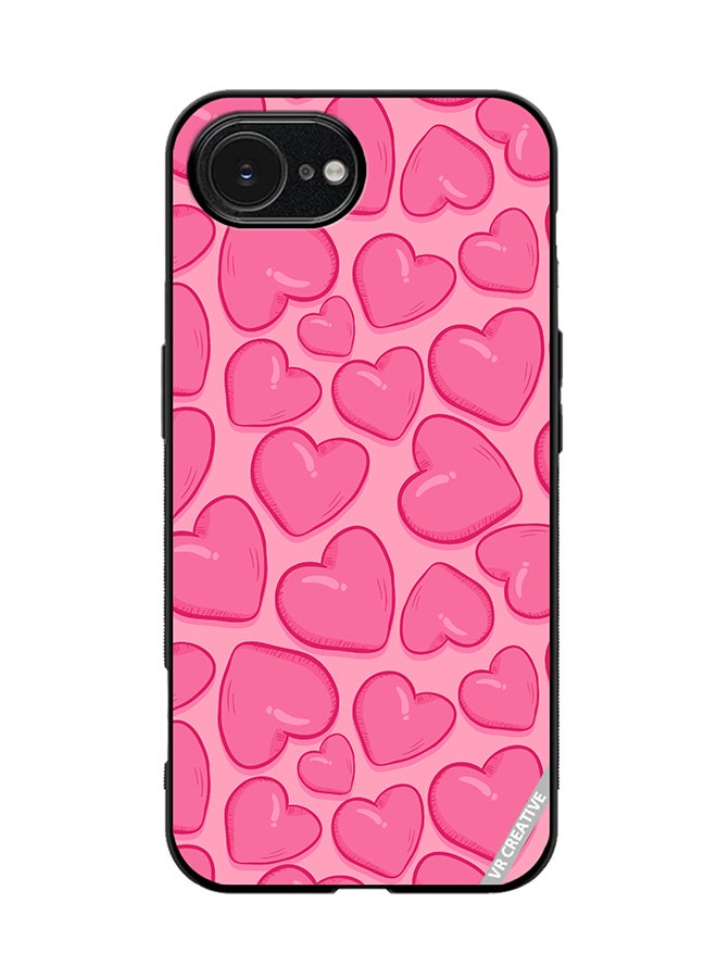 VR CREATIVE Protective Case Cover For Apple iPhone 16e Pink Herat Design Multicolour