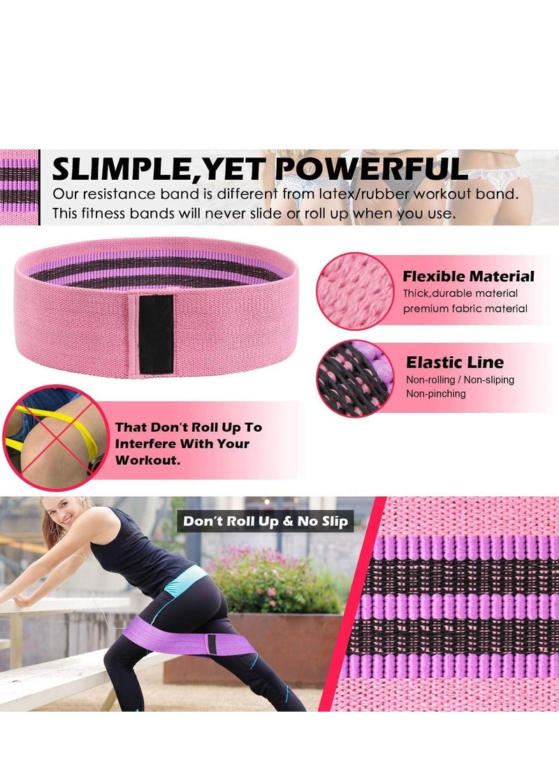 AS SEEN ON TV - Fabric Resistance Booty Loop Band, Non-Slip Elastic Workout Exercise Hip Bands, Cotton and Rubber Fabric, Stretch (Set3) - Image 1