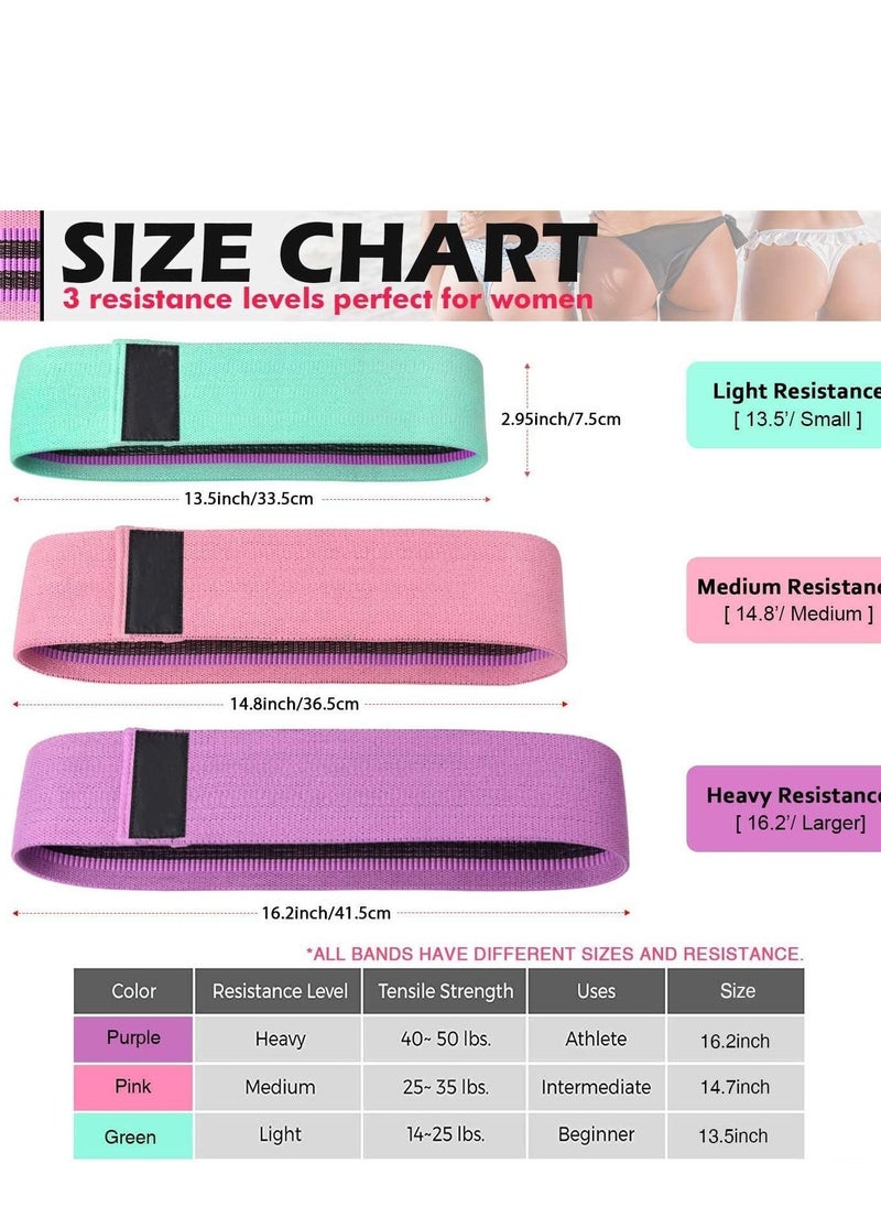AS SEEN ON TV - Fabric Resistance Booty Loop Band, Non-Slip Elastic Workout Exercise Hip Bands, Cotton and Rubber Fabric, Stretch (Set3) - Image 1