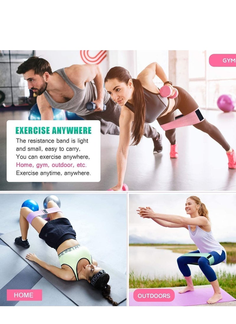 AS SEEN ON TV - Fabric Resistance Booty Loop Band, Non-Slip Elastic Workout Exercise Hip Bands, Cotton and Rubber Fabric, Stretch (Set3) - Image 1