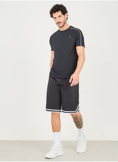 Styli Micro Pique Knit Contrast Overlock Seam Workout T-shirt  - Image 2