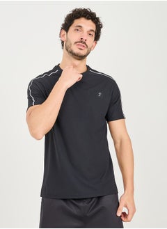 Styli Micro Pique Knit Contrast Overlock Seam Workout T-shirt  - Image 3