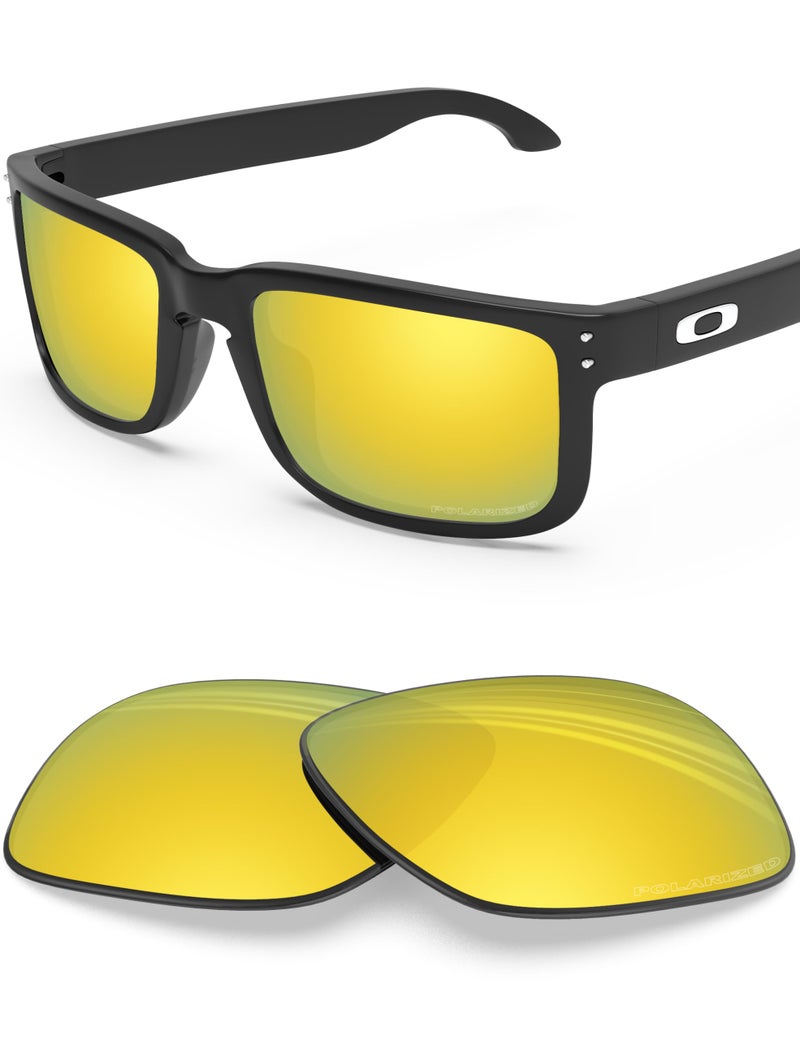 BLAZERBUCK Anti-salt Polarized Replacement Lenses for Oakley Holbrook OO9102/Holbrook Asian Fit OO9244/Holbrook Mix OO9384-24K Gold - Image 2