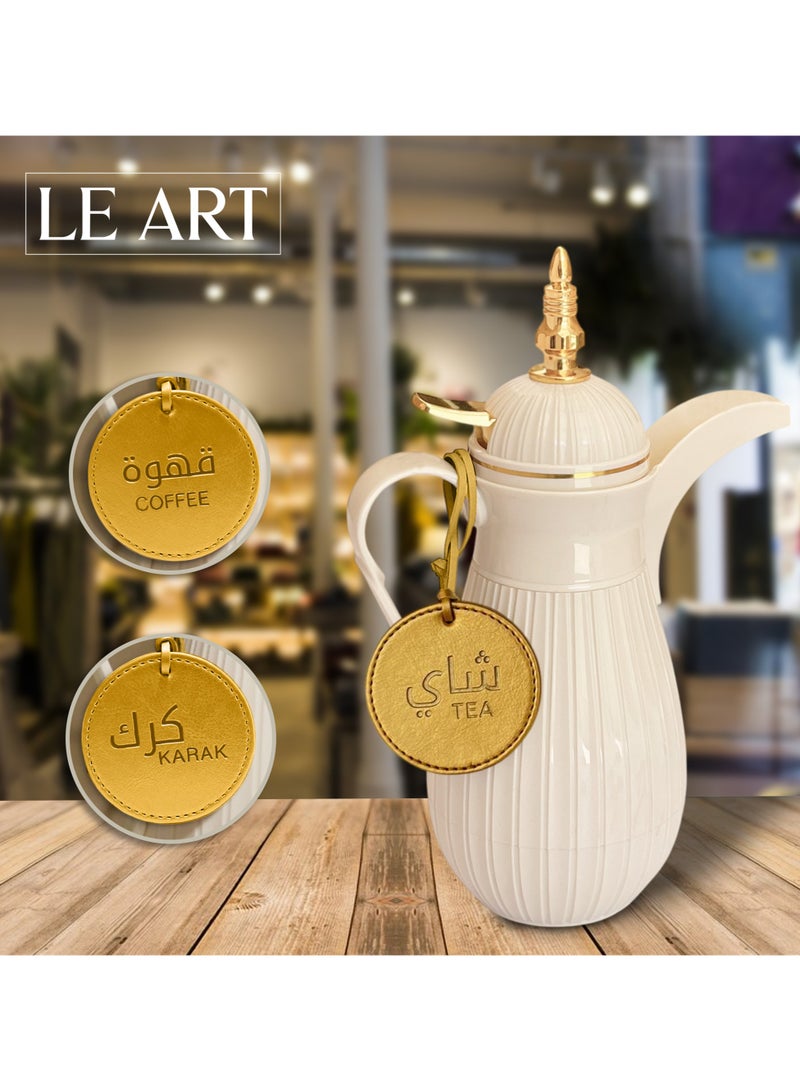 LeArt Dallah Flask Tags - Dallah Coffee Pot, Tea, Coffee and Karak Tag | Dallah Tags (Gold - Set of 3) - Image 3