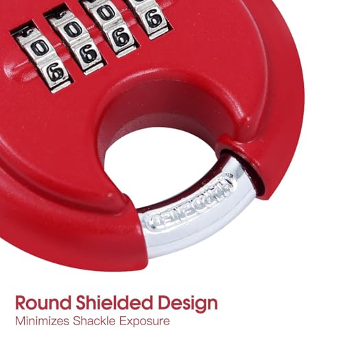 STORE 2508 Store2508 Combination Disc Padlock Number Lock (RED) - Image 4