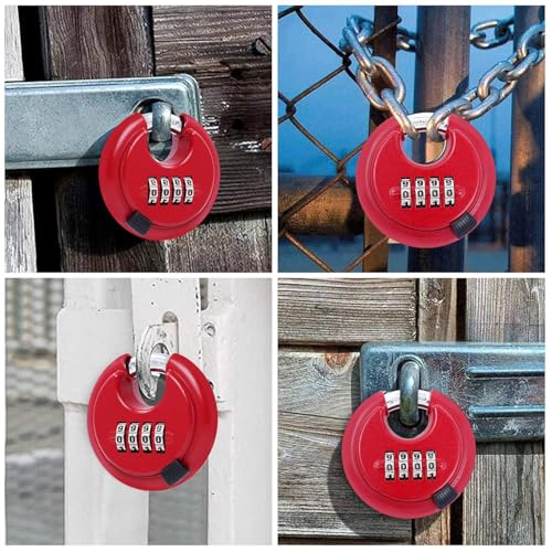 STORE 2508 Store2508 Combination Disc Padlock Number Lock (RED) - Image 5