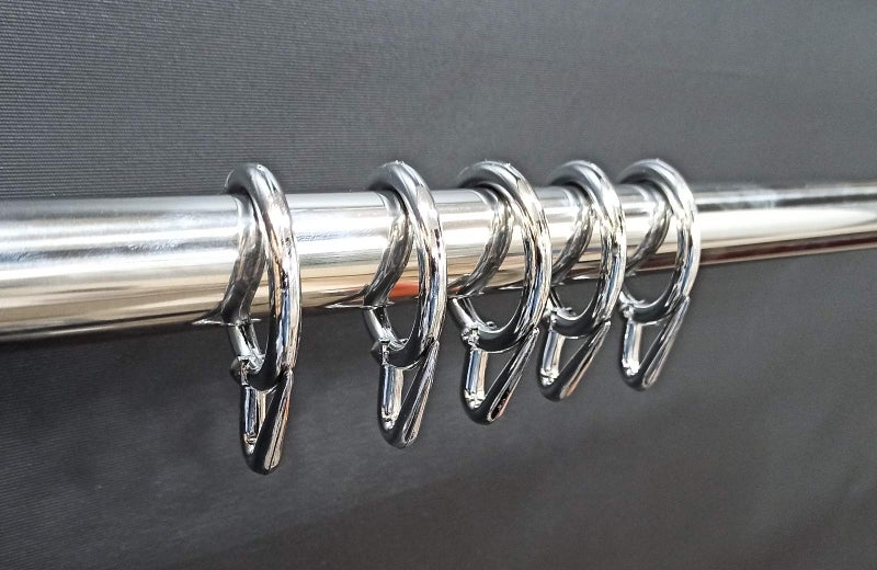 FAPBADRI Plastic Curtain Rings for Windows Curtains, Door Curtains, Bathroom Curtains and Other Multipurpose Usage - Colour: Silver Glossy - 50 Pieces - Image 5