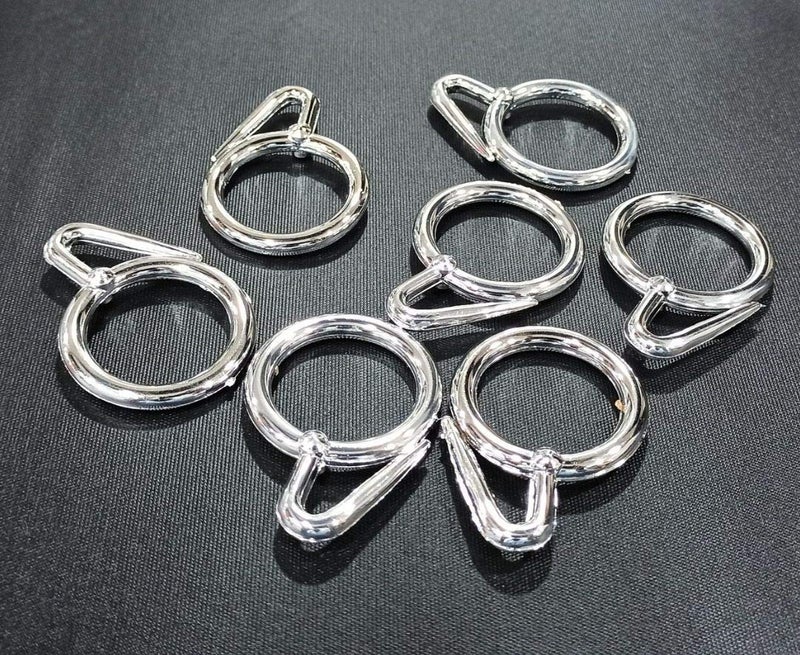 FAPBADRI Plastic Curtain Rings for Windows Curtains, Door Curtains, Bathroom Curtains and Other Multipurpose Usage - Colour: Silver Glossy - 50 Pieces - Image 1