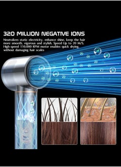 Joshberg 5-in-1 High-Speed Hair Styler Brush & Hair Dryer, Hair Curler,Hot Air Brush Set,110000 RPM, Advanced Negative Ionic Technology, 1300W Air Styling Curling Iron, 3 Temps & 3 Speeds, Powerful Hot Air Brush, Oval  - Image 5
