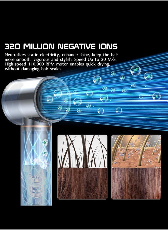 Joshberg - 5-in-1 High-Speed Hair Styler Brush & Hair Dryer, Hair Curler,Hot Air Brush Set,110000 RPM, Advanced Negative Ionic Technology, 1300W Air Styling Curling Iron, 3 Temps & 3 Speeds, Powerful Hot Air Brush, Oval - Image 1