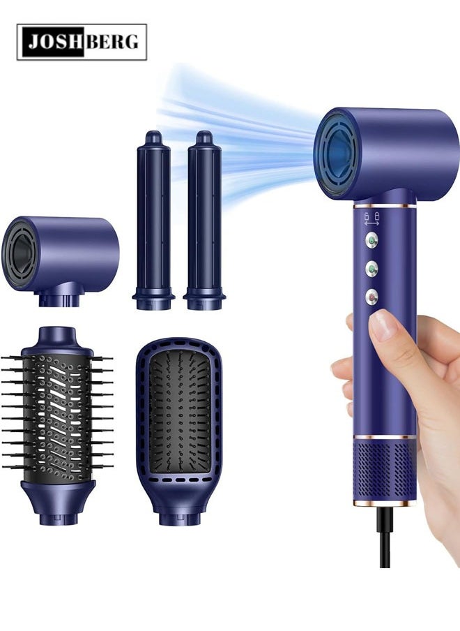 Joshberg - 5-in-1 High-Speed Hair Styler Brush & Hair Dryer, Hair Curler,Hot Air Brush Set,110000 RPM, Advanced Negative Ionic Technology, 1300W Air Styling Curling Iron, 3 Temps & 3 Speeds, Powerful Hot Air Brush, Oval - Image 1