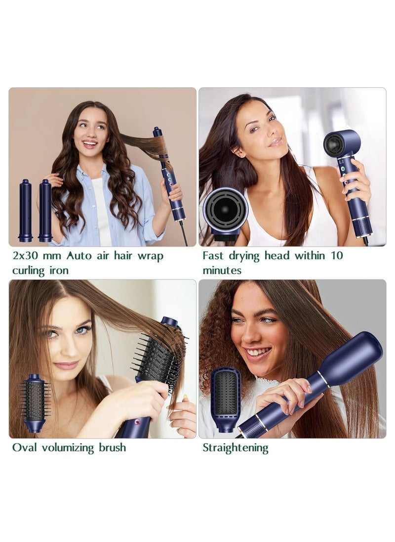 Joshberg - 5-in-1 High-Speed Hair Styler Brush & Hair Dryer, Hair Curler,Hot Air Brush Set,110000 RPM, Advanced Negative Ionic Technology, 1300W Air Styling Curling Iron, 3 Temps & 3 Speeds, Powerful Hot Air Brush, Oval - Image 1