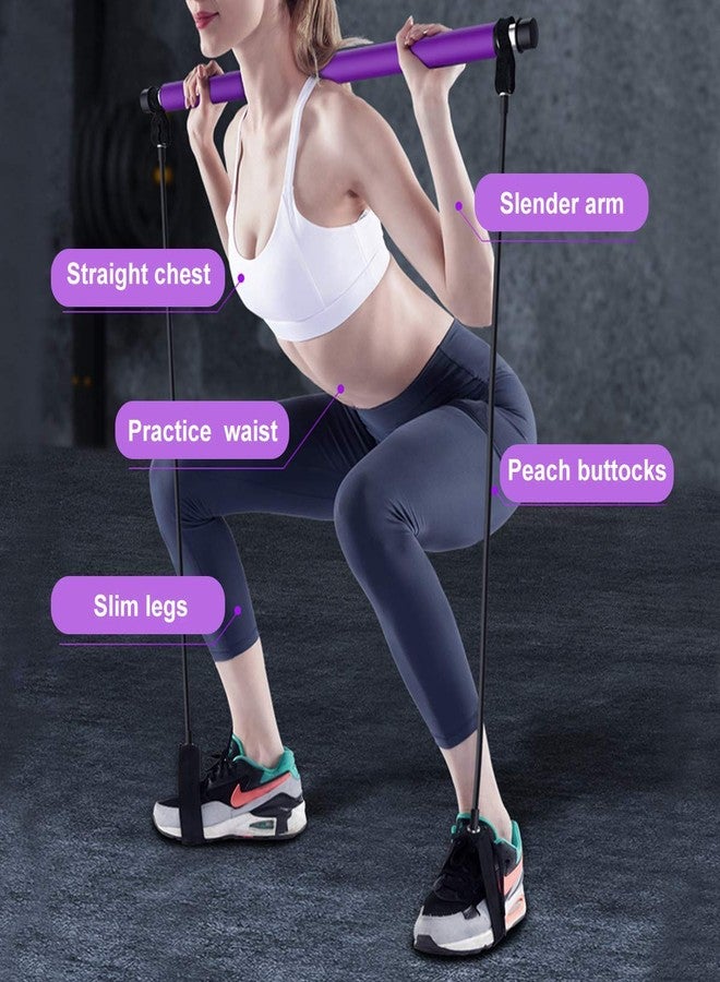 LADILA Body Building Yoga Pilates Stick with Foot Loop, Pilates Bar Kit with Resistance Band, Portable Yoga Pilates Stick Exercise Bar, Ideal for Home Total Body Workout, Gym, Weighlifting - Image 5