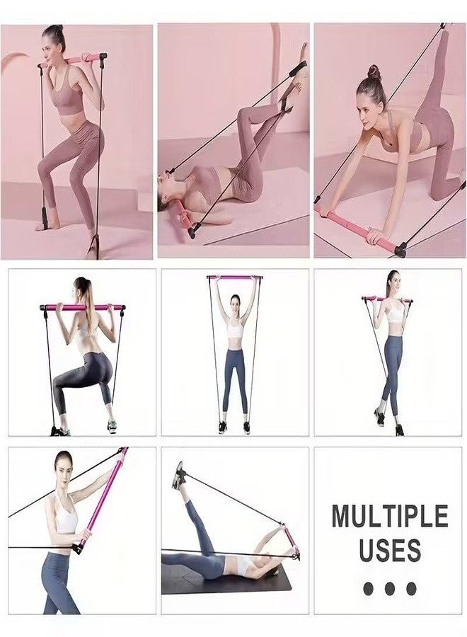 LADILA Body Building Yoga Pilates Stick with Foot Loop, Pilates Bar Kit with Resistance Band, Portable Yoga Pilates Stick Exercise Bar, Ideal for Home Total Body Workout, Gym, Weighlifting - Image 3