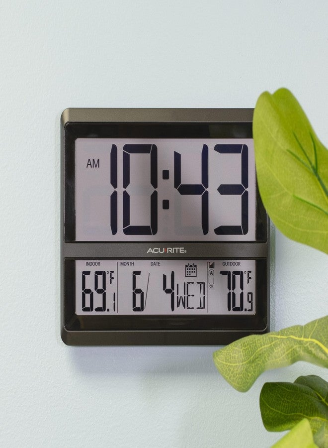 AcuRite Large Wireless Atomic Clock with Indoor and Outdoor Temperature, Date, Day of The Week, and Automatic DST Changes (75440) - Image 4