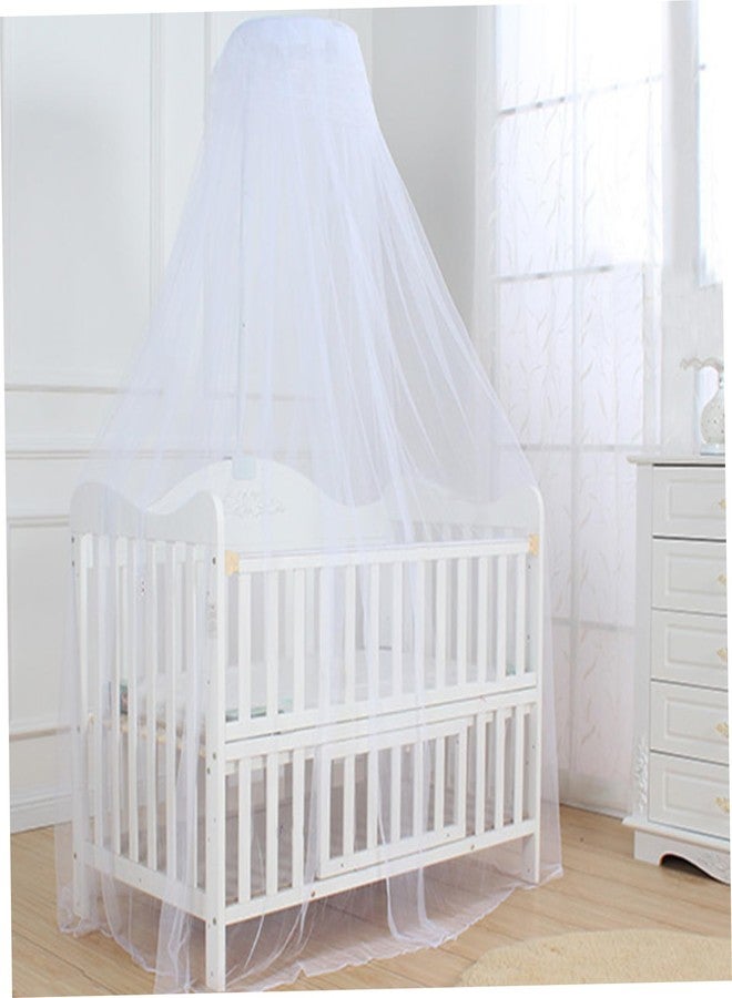 ستارة سرير Muzrunq Baby Dome Liftable Dense Mesh Canopy Bed Curtain مع خيمة سرير دائرية بقطر 197 بوصة وارتفاع 79 بوصة من البوليستر لتزيين غرفة نوم الأطفال. - Image 2