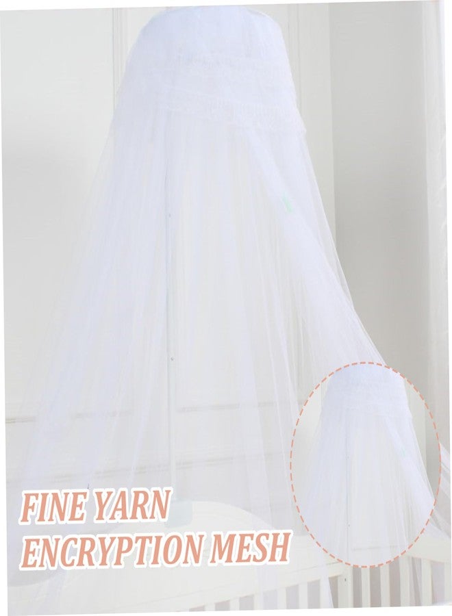 ستارة سرير Muzrunq Baby Dome Liftable Dense Mesh Canopy Bed Curtain مع خيمة سرير دائرية بقطر 197 بوصة وارتفاع 79 بوصة من البوليستر لتزيين غرفة نوم الأطفال. - Image 3