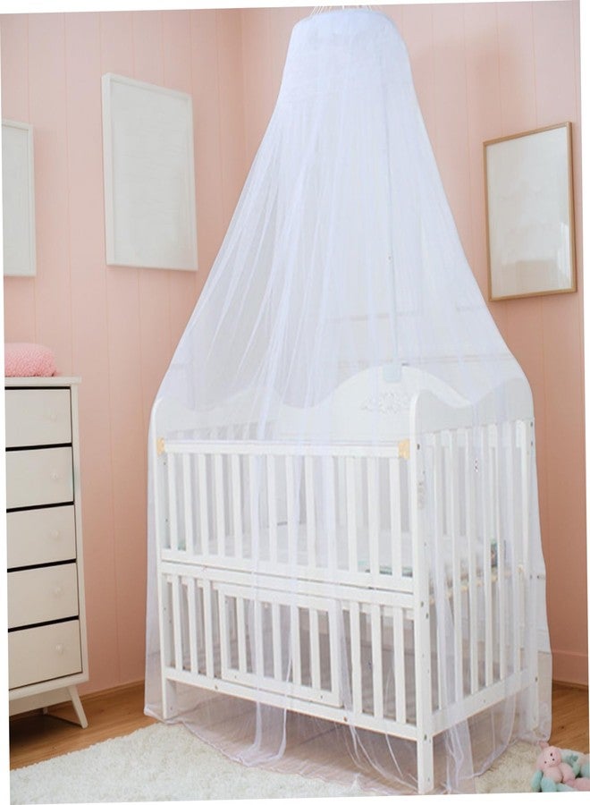 ستارة سرير Muzrunq Baby Dome Liftable Dense Mesh Canopy Bed Curtain مع خيمة سرير دائرية بقطر 197 بوصة وارتفاع 79 بوصة من البوليستر لتزيين غرفة نوم الأطفال. - Image 4