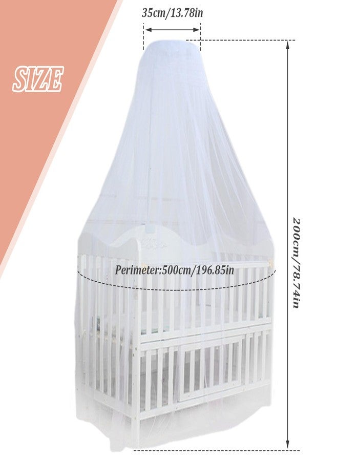 ستارة سرير Muzrunq Baby Dome Liftable Dense Mesh Canopy Bed Curtain مع خيمة سرير دائرية بقطر 197 بوصة وارتفاع 79 بوصة من البوليستر لتزيين غرفة نوم الأطفال. - Image 5