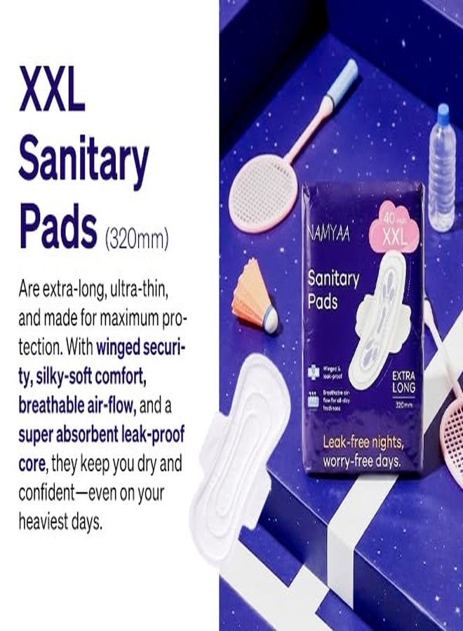 Namyaa Sanitary Pads XXL 320mm – Extra Long, Ultra Thin, Winged & Leak-Proof Pads for Heavy Flow – Breathable, Rash-Free Comfort (40 Pads) - Image 5