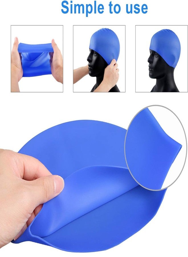KRESHU Swimming Cap and Goggles for Men Women Anti Fog UV Protected High Elasticated Silicone Material Swimming Goggles Cap Case Waterproof Fully Adjustable Cap and Goggles (Blue, Pack of 1) - Image 3