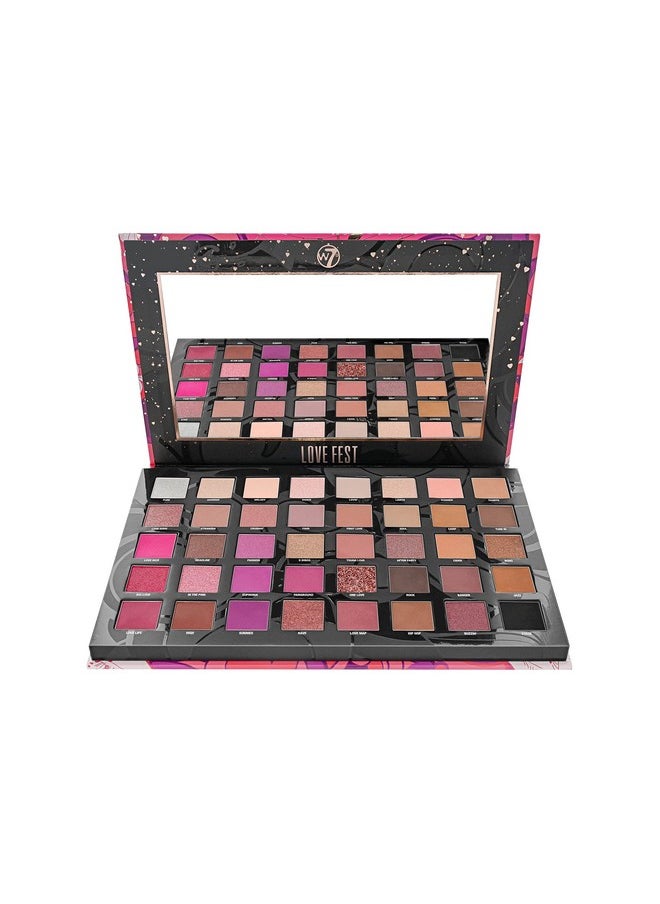 W7 Love Fest Pressed Pigment Palette 40 Playful Party Colors With Matte Shimmer Glitters Flawless Long Lasting Bold Makeup  - Image 2