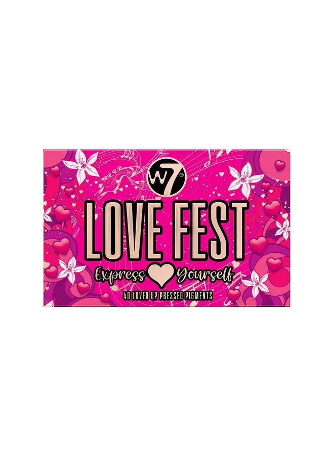 W7 Love Fest Pressed Pigment Palette 40 Playful Party Colors With Matte Shimmer Glitters Flawless Long Lasting Bold Makeup  - Image 3