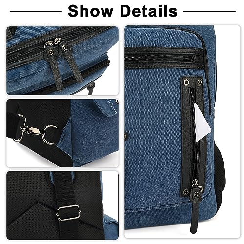 ZHZXYZDY Vintage Canvas Men's Messenger Bag, Laptop Crossbody Bag, Lightweight Single Shoulder Bag, Suitable for 15.6" Laptop, Casual Travel, Cycling - Image 5