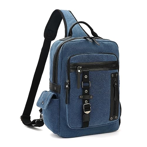 ZHZXYZDY Vintage Canvas Men's Messenger Bag, Laptop Crossbody Bag, Lightweight Single Shoulder Bag, Suitable for 15.6" Laptop, Casual Travel, Cycling - Image 1