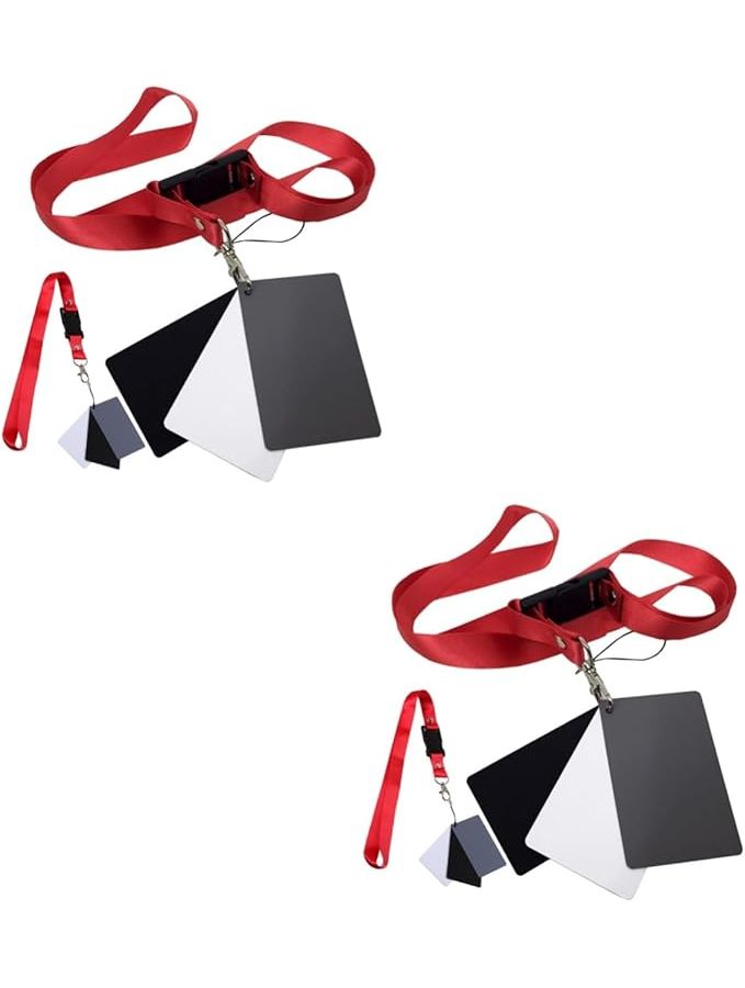Color Checker Card Set 2Pcs 8.5X5.4CM Photography Exposure Reference Tool with Lanyard - Image 1