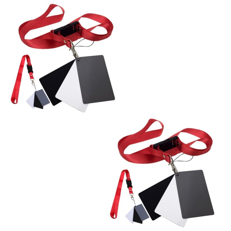 Color Checker Card Set 2Pcs 8.5X5.4CM Photography Exposure Reference Tool with Lanyard - Image 2