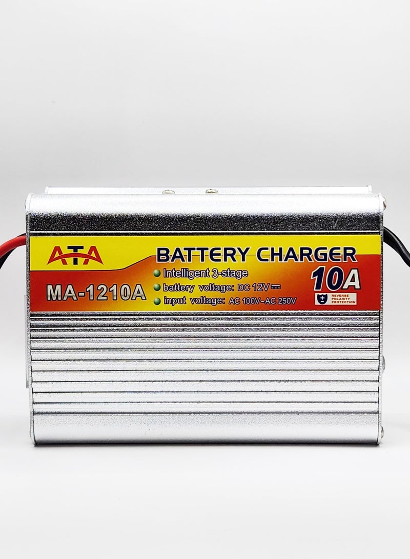 ATA Automatic Intelligent Battery Charger 12V 10A with Multiple Protections Aluminum Body - Image 1