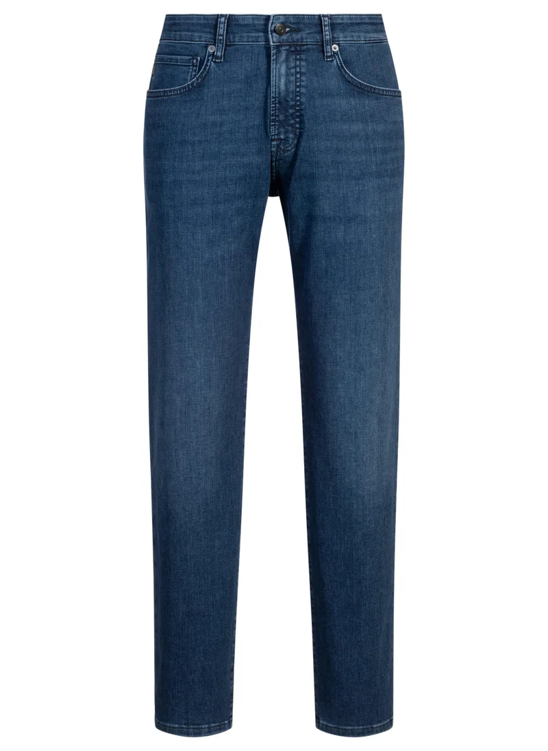 BOSS Maine regular-fit jeans in blue soft-motion denim