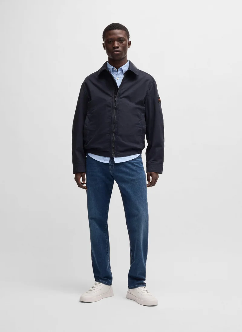 BOSS Maine regular-fit jeans in blue soft-motion denim