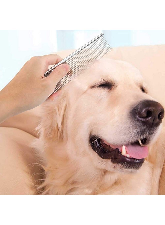 Cafhelp 2 Pack Dog Combs with Rounded Ends Stainless Steel Teeth, Cat Comb for Removing Tangles and Knots, Professional Grooming Tool for Long and Short Haired Dog, Cat and other pets, 6.3IN/7.4IN - Image 4