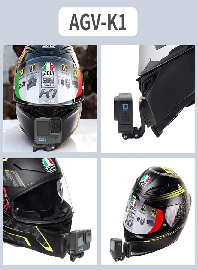 StableNeino AGV K1S Chin Mount Kits Made for K1 S Helmet Camera Mount Kit Carbon Fiber Load Bearing Patch Adjustable Camera Bracket Compatible with GoPro Hero Insta360 DJI Action Cams (Aluminum Alloy Base) - Image 5