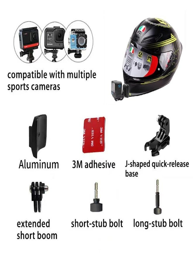 StableNeino AGV K1S Chin Mount Kits Made for K1 S Helmet Camera Mount Kit Carbon Fiber Load Bearing Patch Adjustable Camera Bracket Compatible with GoPro Hero Insta360 DJI Action Cams (Aluminum Alloy Base) - Image 2
