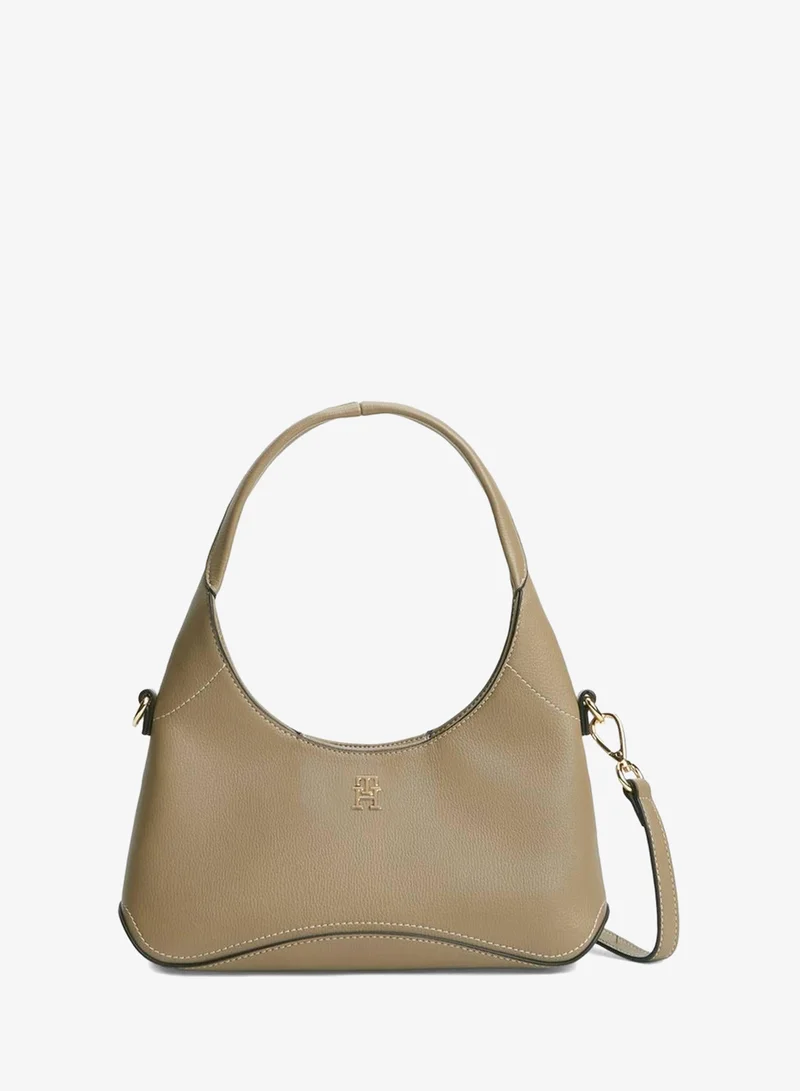 TH Monogram Plaque Crossbody Hobo Bag
