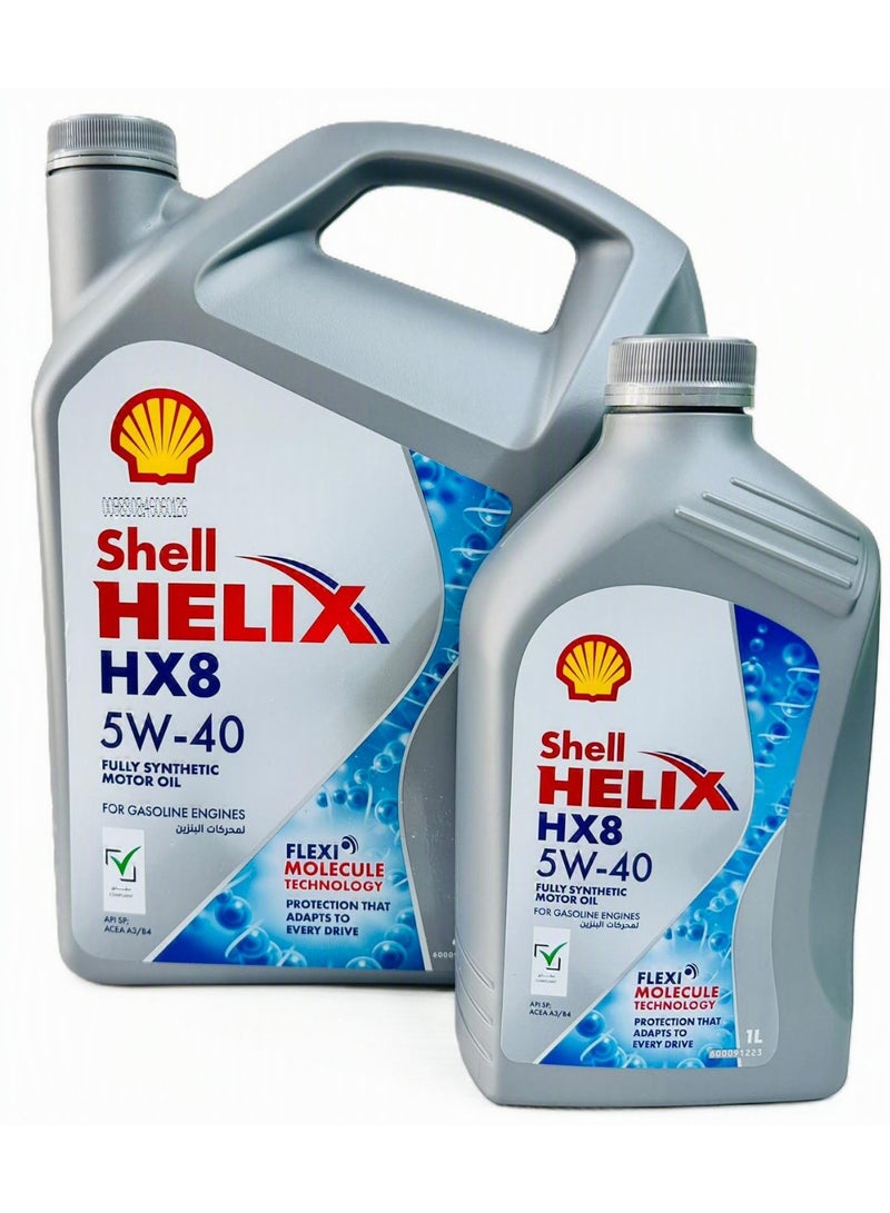شل زيت محرك 5W-40 Helix HX8 الاصطناعي بالكامل 4 لتر + 1 لتر (عبوة من 5 لتر) - Image 1