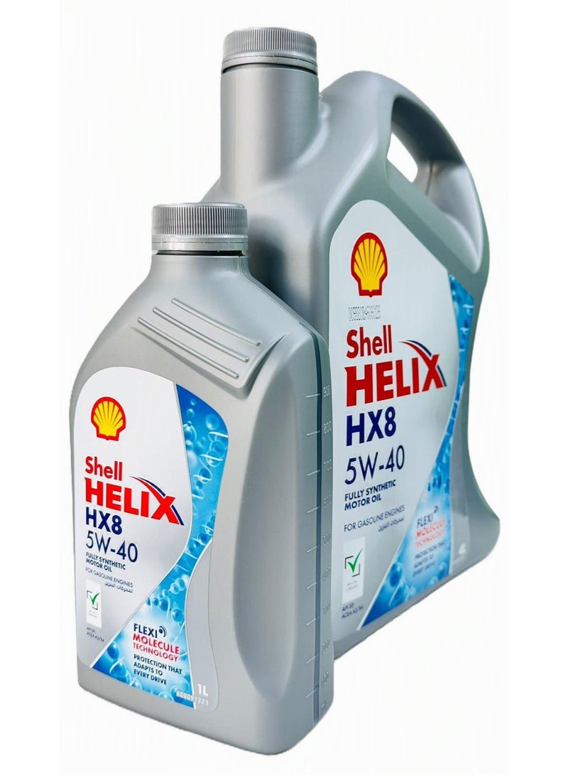 شل زيت محرك 5W-40 Helix HX8 الاصطناعي بالكامل 4 لتر + 1 لتر (عبوة من 5 لتر) - Image 2
