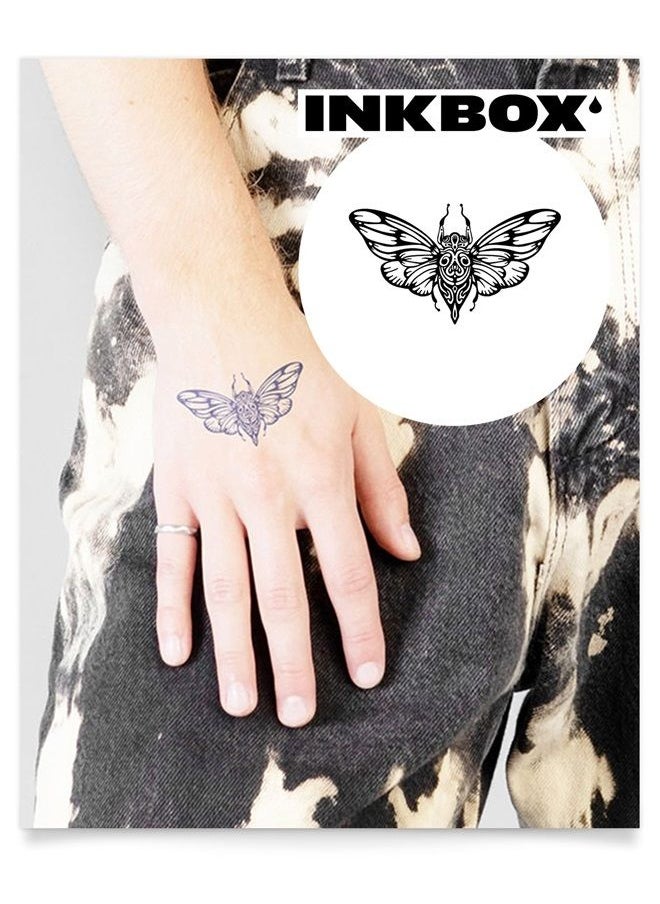 inkbox - Inkbox Temporary Tattoos, Semi-Permanent Tattoo, One Premium Easy Long Lasting, Water-Resistant Temp Tattoo with For Now Ink - Lasts 1-2 Weeks, Cicada, 3 x 3 in - Image 1