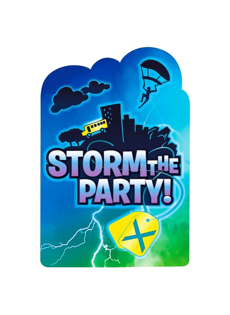 Fortnite Gaming Battle Invitation Cards Multicolor 8-Pack