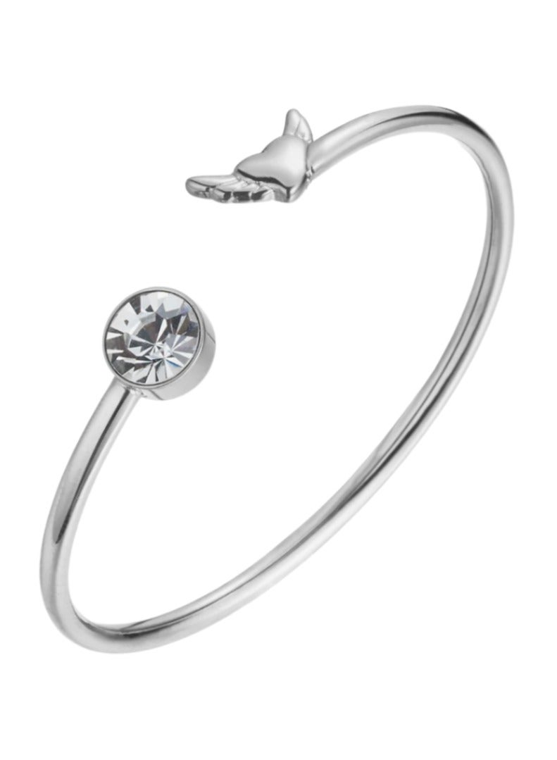 زنك سوار نسائي من زينك باللون الفضي من الستانلس ستيل | ZFBG006SC - Image 1