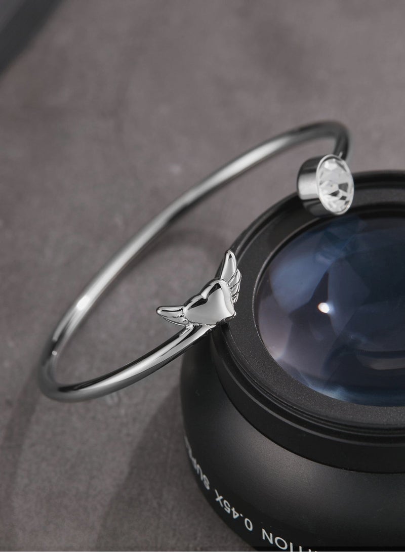 زنك سوار نسائي من زينك باللون الفضي من الستانلس ستيل | ZFBG006SC - Image 3