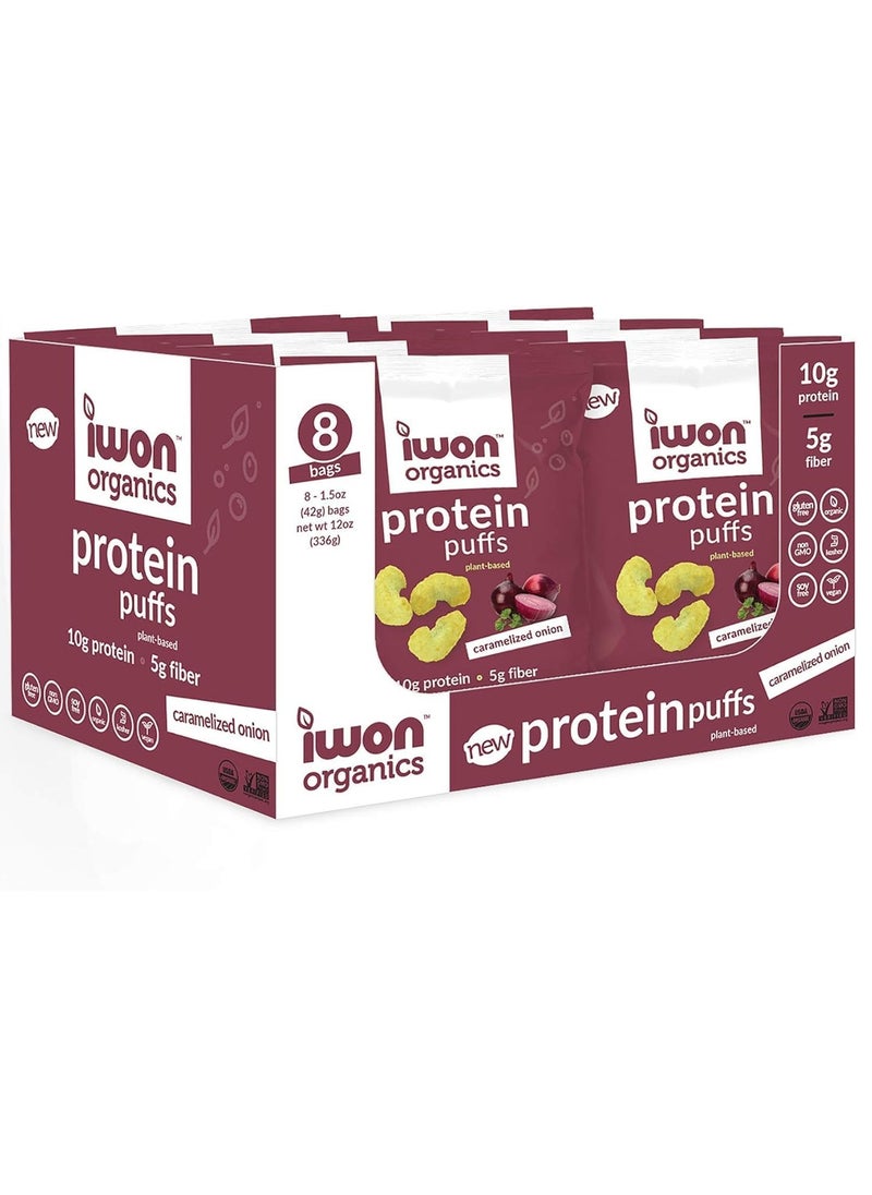 iwon Iwon Organics Caramelized Onion Protein Puffs 42g Pack of 8  - Image 1