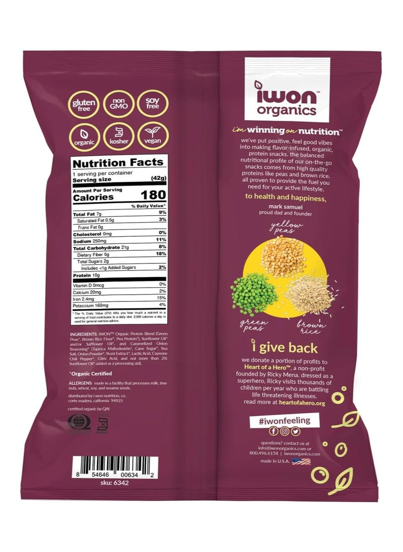 iwon Iwon Organics Caramelized Onion Protein Puffs 42g Pack of 8  - Image 3